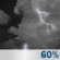 T-Storms Likely. Chance for Measurable Precipitation 60%