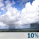 Friday: A 10 percent chance of showers before 7am.  Mostly sunny, with a high near 79. Breezy, with a south wind 13 to 21 mph, with gusts as high as 31 mph. 